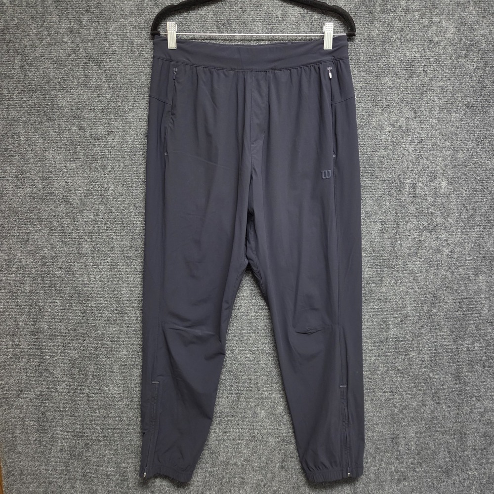 Wilson Joggers Mens Medium Blue Performance Pants Taper Leg Ankle Zip Casual
